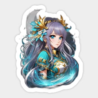 Whispers of Cetus: Enigmatic Anime Character Art Sticker